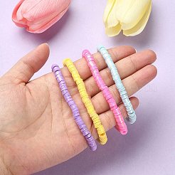 60g10色手作りポリマークレイビーズ  パールカラーの  ディスク/フラットラウンド  ヒシビーズ  ミックスカラー  6mm  約6g /カラー&nbsp;CLAY-YW0001-93