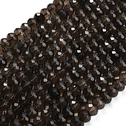 天然石スモーキークォーツビーズ連売り  ロンデル  多面カット  9.5~10x6.5~7.5mm  穴：1mm  約54~57個/連  15.24~15.43''（38.7~39.2センチメートル）&nbsp;G-C280-A15-02