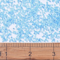 MIYUKIデリカビーズ  シリンダー  日本製シードビーズ  11/0  （db1249)透明オーシャンブルーab  1.3x1.6mm  穴：0.8mm  約2000PCS /ボトル  10 G /ボトル&nbsp;SEED-JP0008-DB1249