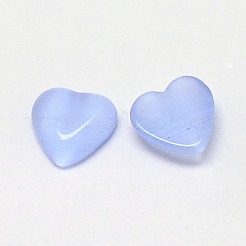 キャッツアイカボション  ハート  コーンフラワーブルー  10x10x2.5mm&nbsp;CE-J003-10x10mm-07