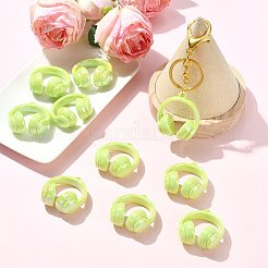 UVメッキ不透明アクリルパーツ  イヤホン型チャーム  芝生の緑  42x38x20mm  穴：3mm&nbsp;SACR-FZC0001-001C