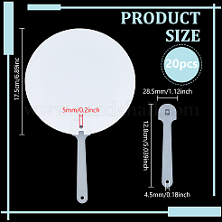 DIY昇華ブランクファン  結婚式卒業式用のプラスチック製扇子  フラットラウンド  175x0.3mm&nbsp;DIY-WH0349-421A