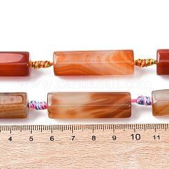 天然石赤瑪瑙ビーズ連売り  染め＆加熱  コラム  多面カット  36~42x12~14x13~15mm  穴：2.5mm  約8個/連  15.35''~16.54''（39~42センチメートル）&nbsp;G-P605-J01-01