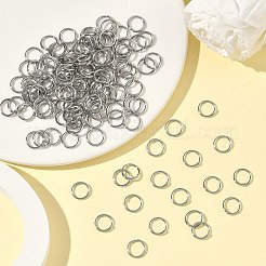 変色しない304ステンレススチールオープン丸カン  ラウンド  ステンレス鋼色  10x1.2mm  17ゲージ  内径：7.6mm&nbsp;X-STAS-E067-08-10mm