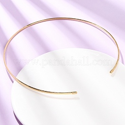 2mm 201ステンレススチールワイヤーカフチョーカーネックレス  女性用の硬いネックレス  PVD真空メッキ  長持ちメッキ  ゴールドカラー  内径：5.51x5.67インチ（14x14.4cm）&nbsp;NJEW-Z098-03G