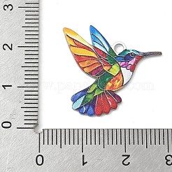 プリントされた304ステンレススチールペンダント  鳥のチャーム  ステンレス鋼色  21x24.5x1mm  穴：2mm&nbsp;STAS-U056-02P