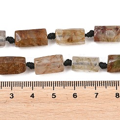 天然石ルチルクォーツビーズ連売り  コラム  多面カット  11~18x6~11mm  穴：1.2~1.6mm  約20~25個/連  15.16~15.55''（38.5~39.5センチメートル）&nbsp;G-A314-A02-01