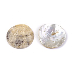 ナチュラルあこやシェルペンダント  フラットラウンド  35x1.2~2mm  穴：1.4~1.5mm&nbsp;BSHE-I008-03