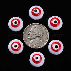 透明なアクリルビーズ  エナメル  目  レッド  12x6mm  穴：1.4mm&nbsp;LS-MACR-S374-13E-02
