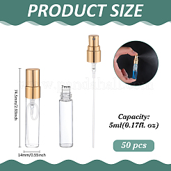 ガラス製旅行用スプレーボトル  コラム  透明  1.4x7.45cm  容量：5ml（0.17fl.oz）&nbsp;AJEW-WH0766-74A
