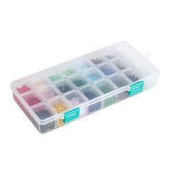 ガラスビーズ  多面カット  ロンデル  ミックスカラー  4x3mm  穴：0.4mm  24色  200個/カラー  4800個/箱&nbsp;EGLA-JP0002-04A-4mm
