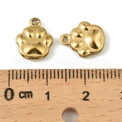 304ステンレススチールチャーム。足跡チャーム  18KGP本金メッキ  12x10x3mm  穴：1mm&nbsp;LS-STAS-A190-07G