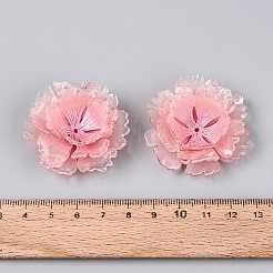 熱収縮アクリルビーズキャップ  マルチ花弁花  ライトコーラル  41~46x15~17mm  穴：1.4~1.6mm&nbsp;OACR-N155-02D