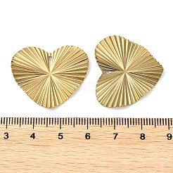 304ステンレスペンダント  ハートチャーム  18KGP本金メッキ  25.5x29.5x2mm  穴：1.5mm&nbsp;STAS-Q308-02G