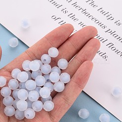 透明なアクリルビーズ  二層ビーズ  艶消し  多面カット  ラウンド  コーンフラワーブルー  9.5x9.5mm  穴：2mm  約1041個/500g&nbsp;TACR-S152-04C-SS2113