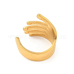 304ステンレススチールオープンカフリング  ゴールドカラー  usサイズ8（18.1mm）&nbsp;LS-RJEW-G307-01B
