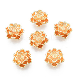 真鍮ビーズ  ニッケルフリー  花  18KGP本金メッキ  12.5x13x6mm  穴：1.5mm&nbsp;KK-N259-59