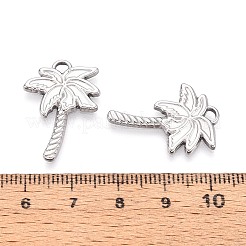 304ステンレスペンダント  ココヤシの木  ステンレス鋼色  24.5x17x2mm  穴：3x2mm&nbsp;STAS-T067-61P