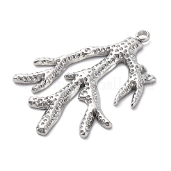 304ステンレスペンダント  枝チャーム  変色防止  ステンレス鋼色  27.5x21x2mm  穴：1.5mm&nbsp;STAS-S163-31P