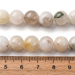 天然ホワイトムーンストーンビーズ連売り  ラウンド  10mm  穴：1mm  約41個/連  15.55''（39.5センチメートル）&nbsp;G-I388-01-10mm
