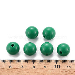 不透明なアクリルビーズ  ラウンド  グリーン  12x11mm  穴：1.8mm  約566個/500g&nbsp;MACR-S370-C12mm-24