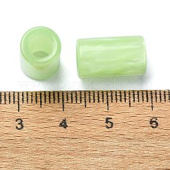 レジンヨーロピアンビーズ  大きな穴列ビーズ  淡緑色  15x9x9mm  穴：5mm&nbsp;RESI-U008-01E