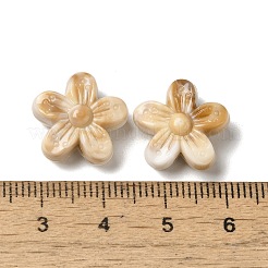 不透明なツートンカラーのアクリルビーズ  花  ペルー  15x15.5x7mm  穴：2mm  約609個/500g&nbsp;OACR-G042-05