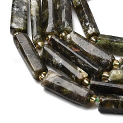 天然フクサイトビーズ連売り  コラム  シードビーズで  14~30x6.5~7.5x6.5~7.5mm  穴：1mm  約13~15個/連  15.87''（40.3cm）〜16.06''（40.8cm）&nbsp;G-D353-A18