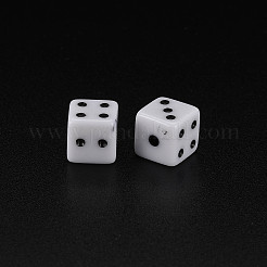 アクリルビーズ  サイコロ  ホワイト  7.5x7.5x7.5mm  穴：1.5mm  約1000個/500g&nbsp;MACR-3030-A09