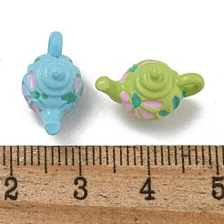スプレープリント合金ペンダント  鉛フリー＆カドミウムフリー  ケトルチャーム  ミックスカラー  10.5x16x9mm  穴：1.8mm&nbsp;PALLOY-F312-36