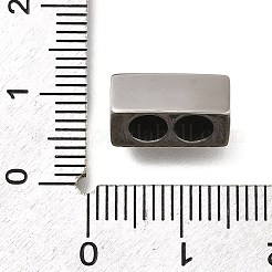 304ステンレス鋼スペーサーバー  長方形  アンティークシルバー  5.5x13x7mm  穴：4mm&nbsp;STAS-L284-43AS