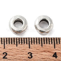 チベット風合金ビーズ  カドミウムフリー＆鉛フリー  リング  多面カット  アンティークシルバー  7.5x7.5x3mm  穴：3.8mm  約1612個/1000g&nbsp;FIND-Q094-24AS