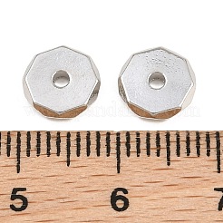 真鍮ビーズ  八角形  ラックめっき  長持ちメッキ  鉛フリー＆カドミウムフリー  プラチナ  8x2mm  穴：1.6mm&nbsp;KK-CBA78C7-29A-P