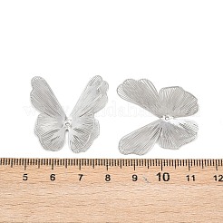 真鍮チャーム  蝶  プラチナ  30x30x4.5mm  穴：1mm&nbsp;KK-Z130-01P