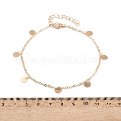 合金のカラフルなラインストーンチェーンディスクバタフライタッセル4層アンクレット女性用  ライトゴールド  8-7/8~9-3/8インチ（224~238mm）  4個/セット&nbsp;AJEW-A069-01B-G