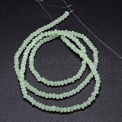 カット加工ロンデルガラスビーズ連売り  淡緑色  2.8~3x2mm  穴：0.8mm  約135~140個/連  32~34cm&nbsp;X-GLAA-M028-2mm-B05