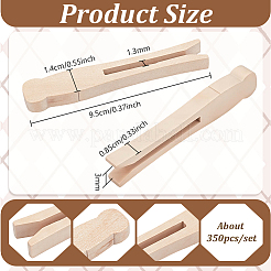 クラフト用木製フラットクリップ350個  フローラルホワイト  95x14x8.5mm&nbsp;DIY-WA0001-27