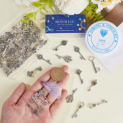 Diy キーホルダー メイキング ファインディング キット  合金スケルトンキーペンダントを含む  オーガンジー生地  伸縮性のある糸  アンティークシルバー  160個/箱&nbsp;DIY-SC0023-31