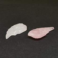 天然石ローズクォーツビーズ  片穴  ウイング  43~44x23x8mm  穴：1.2~1.4mm&nbsp;G-F719-31