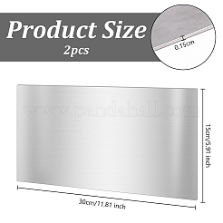 鋼板  長方形  ステンレス鋼色  30x15x0.15cm&nbsp;TOOL-WH0052-37B