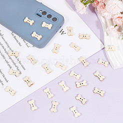 150穴木製ボタン2個  骨  トウモロコシの穂の黄色  18x10x3mm  穴：1.4mm&nbsp;BUTT-GO0002-05