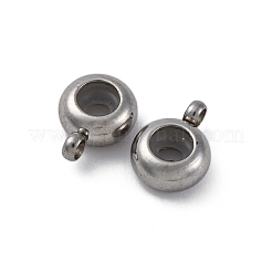 201 ステンレス鋼チューブベイル  シリコンシールリング付き  フラットラウンド  ステンレス鋼色  11x8x4mm  穴：2/2.5mm&nbsp;STAS-S171-03P-03
