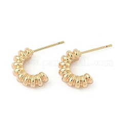 C字型真鍮スタッドピアス  18KGP本金メッキ  15x21x5mm&nbsp;EJEW-D320-11G