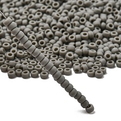 トーホー 8/0ラウンドビーズ  日本製シードビーズ  （53df）不透明な霜ダークグレー  3mm  穴：1mm  約222個/10g&nbsp;X-SEED-TR08-0053DF