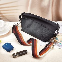 キャンバスバッグストラップ  合金回転式ナスカン付き  バッグ交換用アクセサリー  ブラック  71cm&nbsp;FIND-WH0065-24D-01