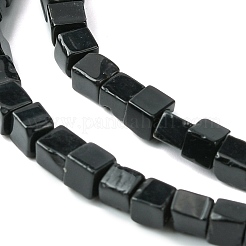 ナチュラルブラックオニキスビーズ連売り  染め＆加熱  キューブ  4~4.5x4~4.5x4~4.5mm  穴：1mm  約93個/連  15.47''（39.3センチメートル）&nbsp;G-D067-G01