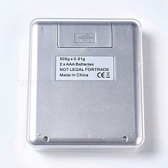 ジュエリーツール  201 ステンレススチール製ミニ電子デジタルポケットスケール  プラスチックとランダムスタイルのバッテリーバックカバー付き  値：0.01 G〜500 G  長方形  ステンレス鋼色  128x106x19mm&nbsp;TOOL-TAC0003-02