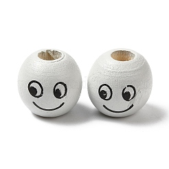 スプレー塗装された天然木ヨーロピアンビーズ  感情で丸くなる  ミックスカラー  13.5~14x13mm  穴：5mm  約625個/500g&nbsp;WOOD-M008-05