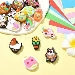 15個15スタイルイースターテーマ食品グレードの環境に優しいシリコンビーズ  ミックスカラー  混合図形  25~31x16.5~30x7.5~9mm  穴：2~4mm  1個/スタイル&nbsp;SIL-CJ0002-71
