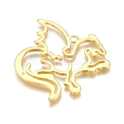 合金空枠ペンダント  UVレジンDIY用  エポキシ樹脂  プレスジュエリー  翼竜  ゴールドカラー  46x44.5x2mm  穴：3mm&nbsp;PALLOY-P182-25G